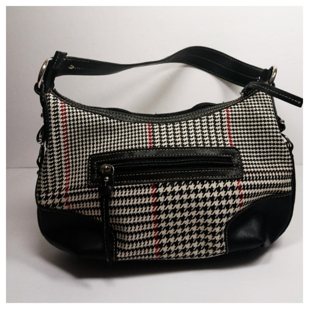 Chaps Vintage Houdstooth Leather Bag - Picture 5 of 7